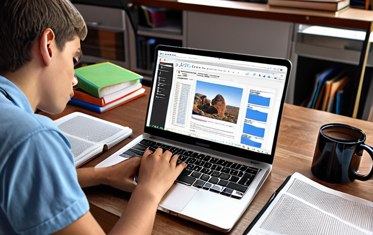 ** Studying search engine concepts. *A focused student studying notes about search engine algorithms and SEO strategies. Books and a laptop are visible.*

**