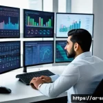 Home 22 인터넷정보검색 전문가로 성장하기 위한 자격증 로드맵 - A professional Arab man in his 30s wearing smart casual attire, sitting at a modern desk in a sleek ...